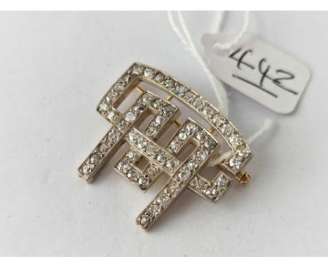 A SUPERB EARLY ART NOUVEAU BROOCH IN HIGH CARAT GOLD AND SILVER 9.8 GMS