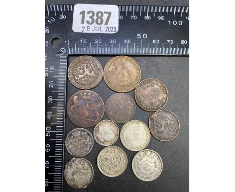 Mixed coins some silver