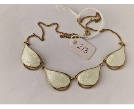 A silver Norwegian enamel necklace 16 inch