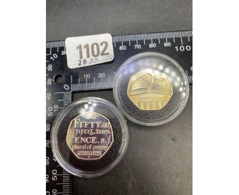 Two proof silver 50p 2000 and 2005