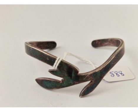 A stylish silver bangle