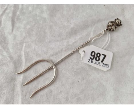 A bread fork with Imp finial, Birmingham 1921  