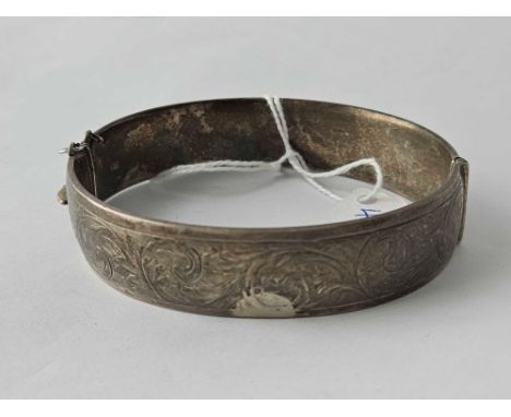 A wide Chester silver bangle 1958  35 gms