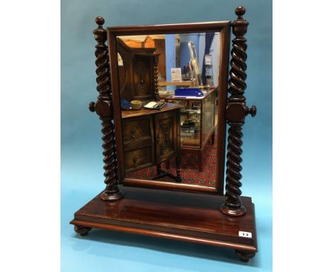 Mahogany barley twist mirror