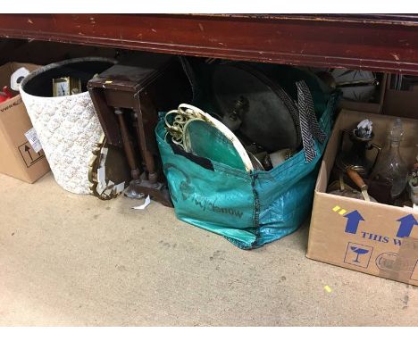 A large quantity of china, mirrors, scales, pictures etc.