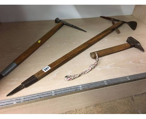 A Himalayan pickel 'Kuno Rainer', a Simond Special, Chamonix Mont Blanc and a Charlet Moser 'Chamonix' hammer (3)