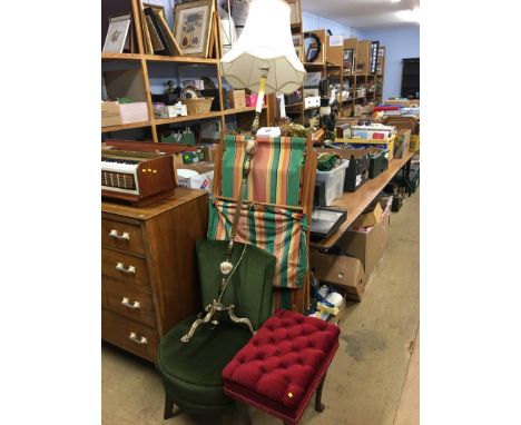 Deck chair, stool, standard lamp and bedroom chair