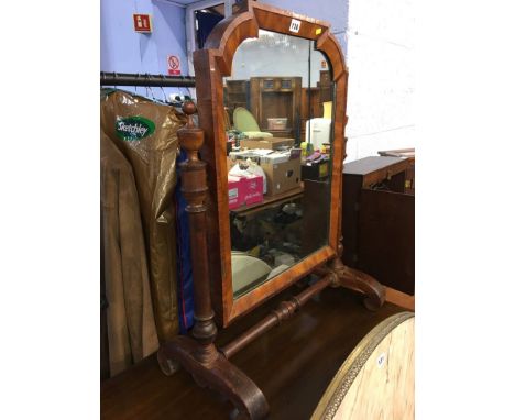 A mahogany dressing table mirror
