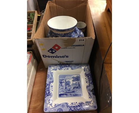 A quantity of blue and white Spode plates, bowls etc.