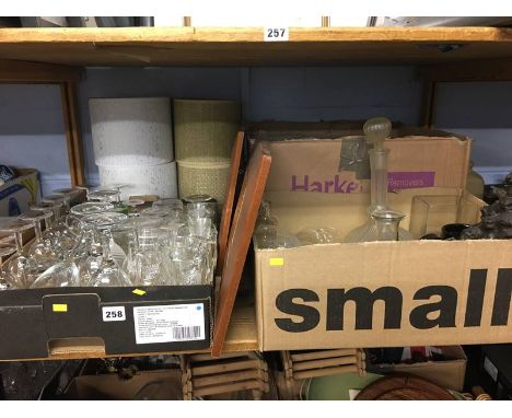 Shelf of glass ware