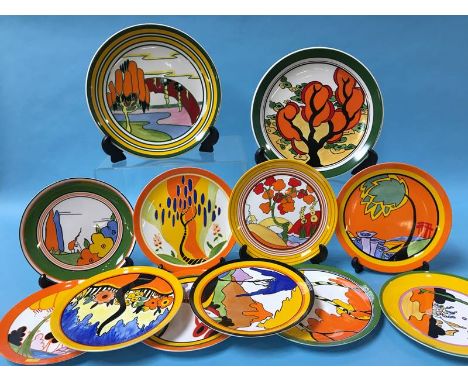 A collection of 12 Bradford Exchange Clarice Cliff style plates