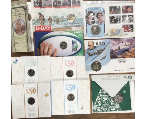 Collection of Royal Mint Brilliant Uncirculated Coins in Original Presentation folders. Includes 4 x Beatrix Potter 50p, 2017