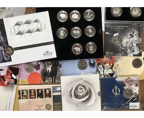 Royal Mint £5 coins in Original Presentation folders &amp; cases with other Commemorative issues &amp; First Day Covers.