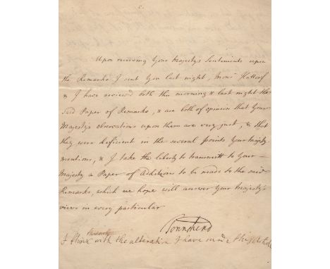 GEORGE II: (1683-1760) King of Great Britain and Ireland 1727-60. A.N.S. with his initials GR, comprising eight lines of holo