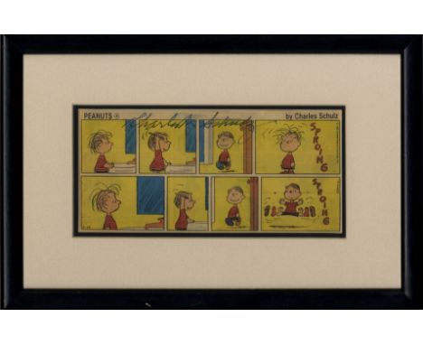 SCHULZ CHARLES M.: (1922-2000) American Cartoonist, creator of the Peanuts comic strip featuring Snoopy. Signed colour 9 x 4½