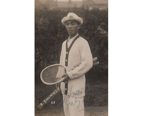 SHIMIZU ZENZO: (1891-1977) Japanese Tennis Player, the first Japanese player to compete at Wimbledon, 1920,andwho represented