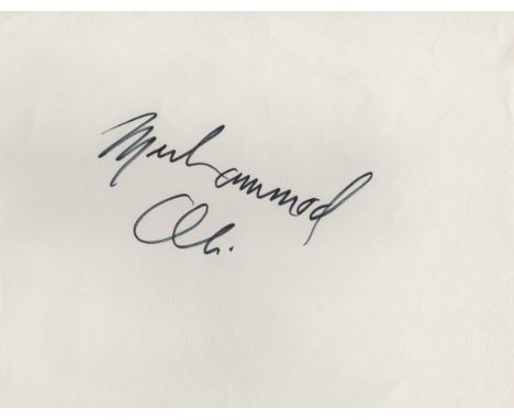 ALI MUHAMMAD: (1942-2016) American Boxer, World Heavyweight Champion. Bold black ink signature ('Muhammad Ali') on a plain sh