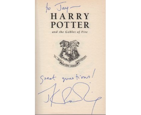 ROWLING J. K.: (1965-  ) British Author, creator of the Harry Potter fantasy series. Book signed and inscribed, a hardback ed