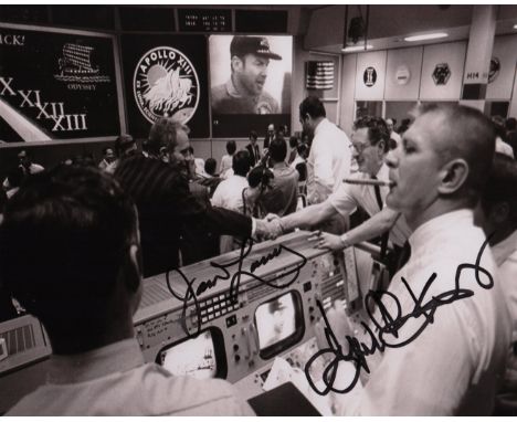 APOLLO XIII: Signed 10 x 8 photograph by both James Lovell (1928-    , American Astronaut, Command Module Pilot of Apollo VII