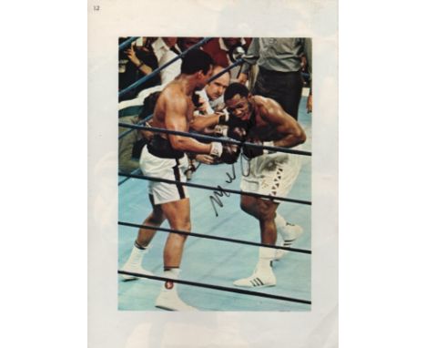 ALI MUHAMMAD: (1942-2016) American Boxer, World Heavyweight Champion. Signed colour 8 x 11 printed image to a page removed fr