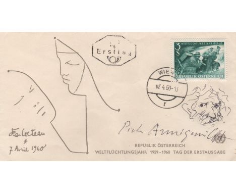 ANNIGONI PIETRO: (1910-1988) Italian Painter. Signed Commemorative cover issued in Austria and featuring a reproduction of a 