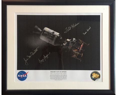 APOLLO XIII: Colour 21 x 16½  print entitled Failure Is Not An Option, individually signed by Fred Haise (Lunar Module Pilot,