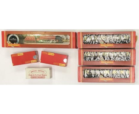 Seven boxed Hornby Railways 'OO' gauge, comprising R.305 LMS Coronation Class 'Duchess of Abercorn,' 2x R.122 GWR Clerestory 