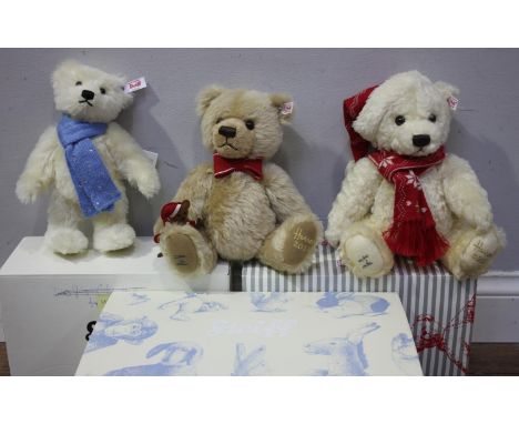 Three Steiff Bears including two exclusive to Harrods, 2013 No. 663727, limited edition of 1500, dark blonde, signed 'Steiff'