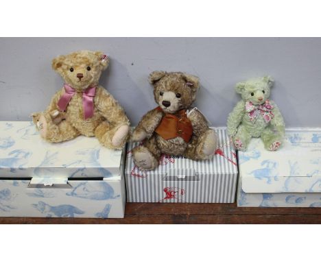 Three Steiff Bears including two exclusive to Harrods, 2016, 'Mia &amp; Rose', No. 690099, limited edition of 1500, dark blon