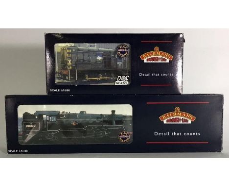 A Bachmann 'OO' gauge 4MT 2-6-4 Tank '80138,' (weathered), Boxed, together with a Bachmann 32-113 08 Diesel Shunter 0-6-0 D30