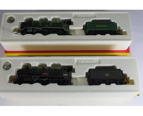 Two boxed Hornby '00' gauge locos with tender comprising R 2181 BR 4-4-0 Schools Class V Locomotive 'Sevenoaks' and R 2124 SR