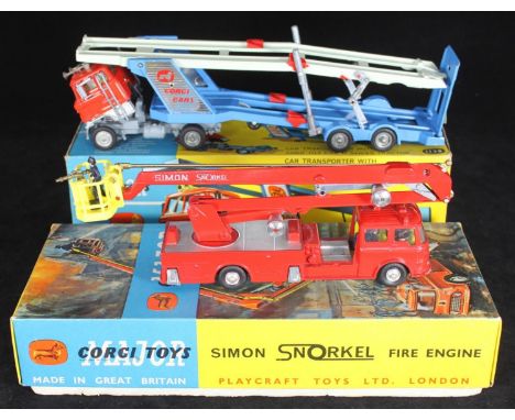 Corgi Major Toys 1138 Car Transporter, and 1127 Fire Engine, (both in original box and in near mint condition) 