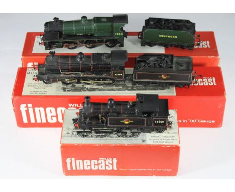 Three 'Wills Finecast' ASSEMBLED body kits for 'OO' Gauge locomotives and tenders comprising, S.R. Schools Class, NI Class So