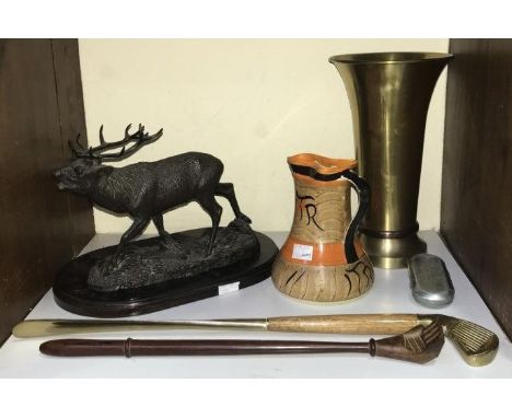 SECTION 13. After Tom Mackie, a bronzed resin figure of a stag, limited edition number 102/500, together with a 1930's Art De