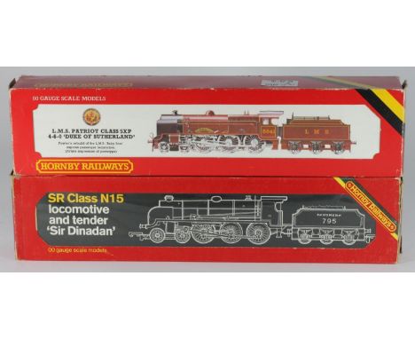 Two Hornby Railways locomotives, R.357 L.M.S. 4-6-0 Patriot, R.154 S.R. Sir Dinadan, (both boxed and vgc) 