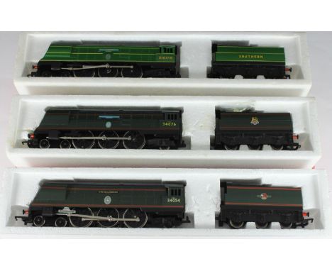 Three boxed Hornby Railways '00' gauge locos with tender comprising R.074 BR Battle of Britain '41 Squadron', R.310 BR 4-6-2 