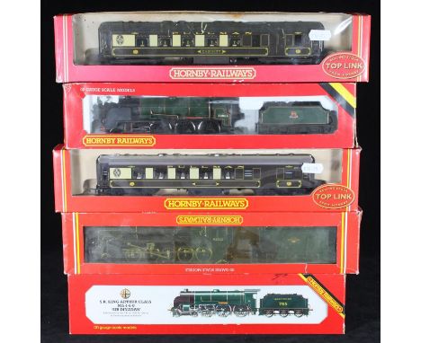 Hornby Railways "OO' SR King Arthur Class N15 Class BR green '30804' 4-6-0 Sir Cador of Cornwall locomotive, together with tw