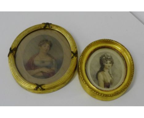 An oval framed portrait miniature of the Princess Sophia Matilda, together with another of Ann Copley, Lady Manners, Causeway