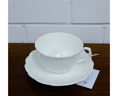A Coalport porcelain Country ware patterned white glazed cup and saucer 