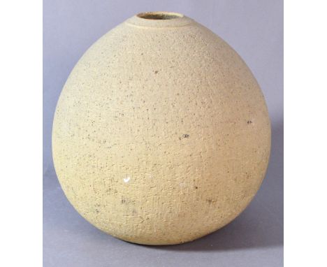 Briglin Pottery; a large unglazed bulbous vase, impressed pottery mark, height 28.5cm. CONDITION REPORT: A spot of white emul