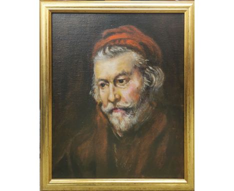 A 19thC oil on canvas portrait of a gentleman with later gilt frame, 39 x 34cm.