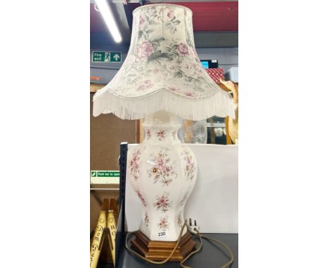 A large ceramic table lamp and shade, H. 87cm.