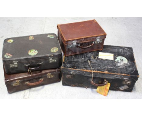 Four vintage suitcases (4).