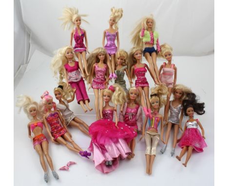 Sixteen Barbie dolls in various costumed to include light up torso example (16).
