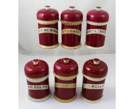 Fifteen large ceramic apothecary jars, height of each approx 23cm (15).