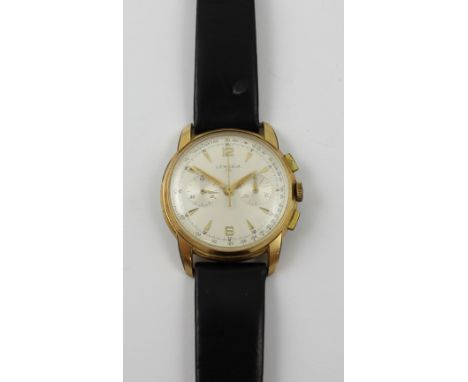 Lemania; a vintage gentlemen's gold-plated and stainless steel manual-wind chronograph wristwatch, width 3.5cm. CONDITION REP