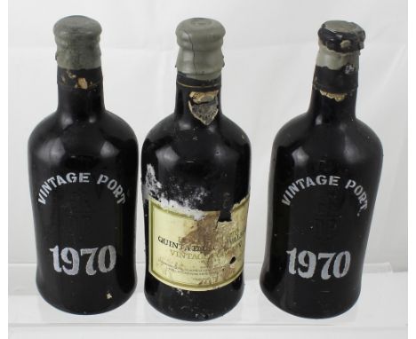 Three bottles of Quintas Das Carvalhas 1970 vintage port (3). CONDITION REPORT Please note that this lot is not suitable for 