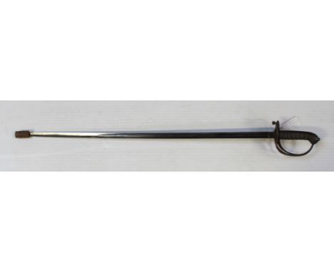 An Arthur William Rifle Volunteers basket hilt officers sword, dated 25th March 1873 to the blade, with crowned bow and horn 