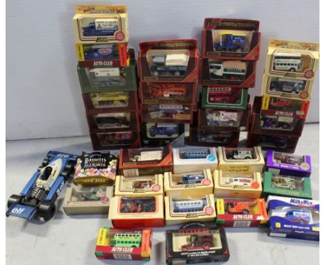 A quantity of mainly boxed cars to include Matchbox 'Models Of Yesteryear', auto club vehicles, Harrods van, Lledo 'Days Gone