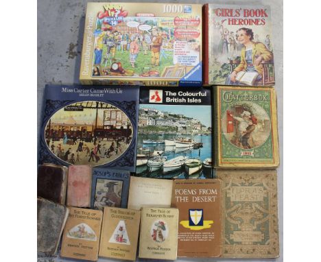 A quantity of mainly children's vintage books to include Cassell &amp; Co, 'Flora's Feast', 'The Girls' Book of Poems', 'Chat